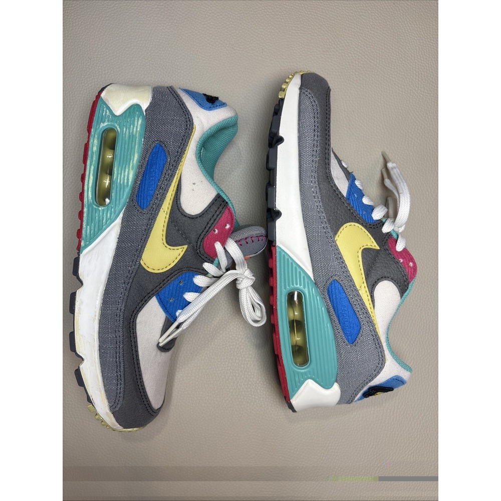Men's Size 7.5 - Nike Air Max 90 Air Sprung - Iron Grey, Yellow, Pink, Blue